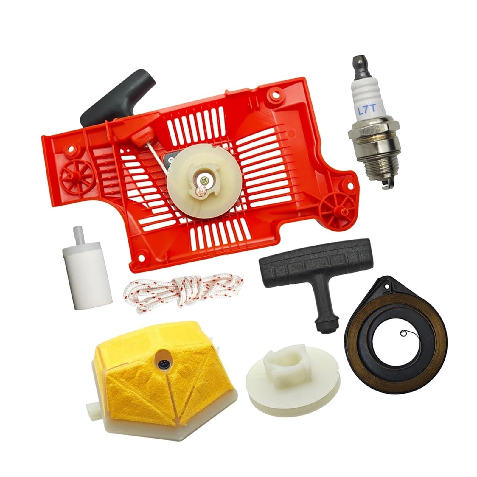 Kit poulie à ressort de démarreur à recul avec corde pour tronçonneuse 50 51 55