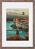 Vista 20 de Marco para póster A2, 16.5 x 23.4 pulgadas, madera maciza natural, marcos para cuadros negros con plexiglás pulido, fácil de colgar, mostrar imagen