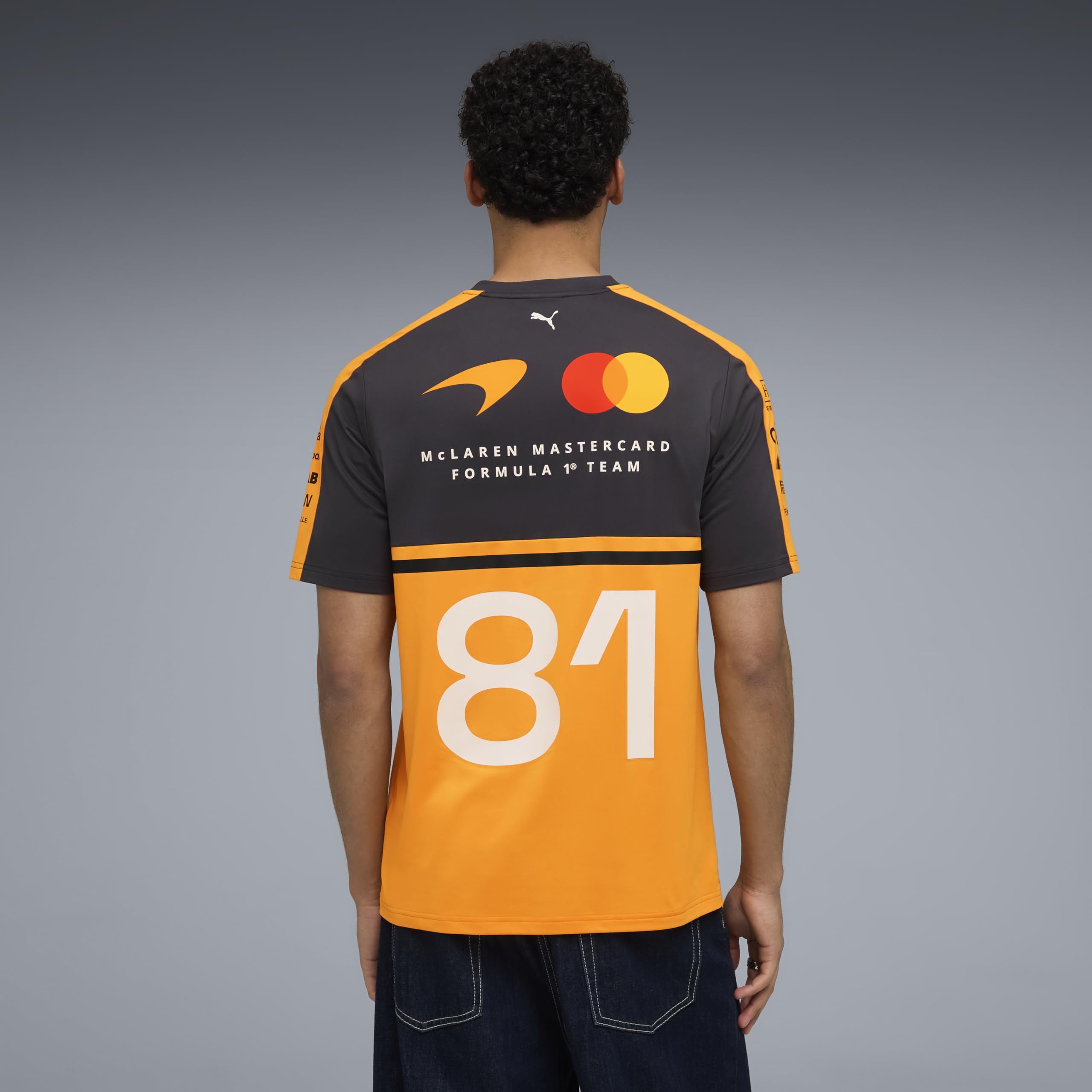 PUMA McLaren F1 2026 Herren Oscar Piastri Fahrer T-Shirt - Orange | Alle neuesten McLaren Formel-1-Team- und Partnerlogos, Kurzärmel mit Rundhalskragen, Offizielle lizenzierte Replica-Sammlung