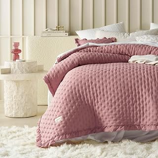 ROOM99 Molly Elegante Tagesdecke in Rosa 200 x 220 cm