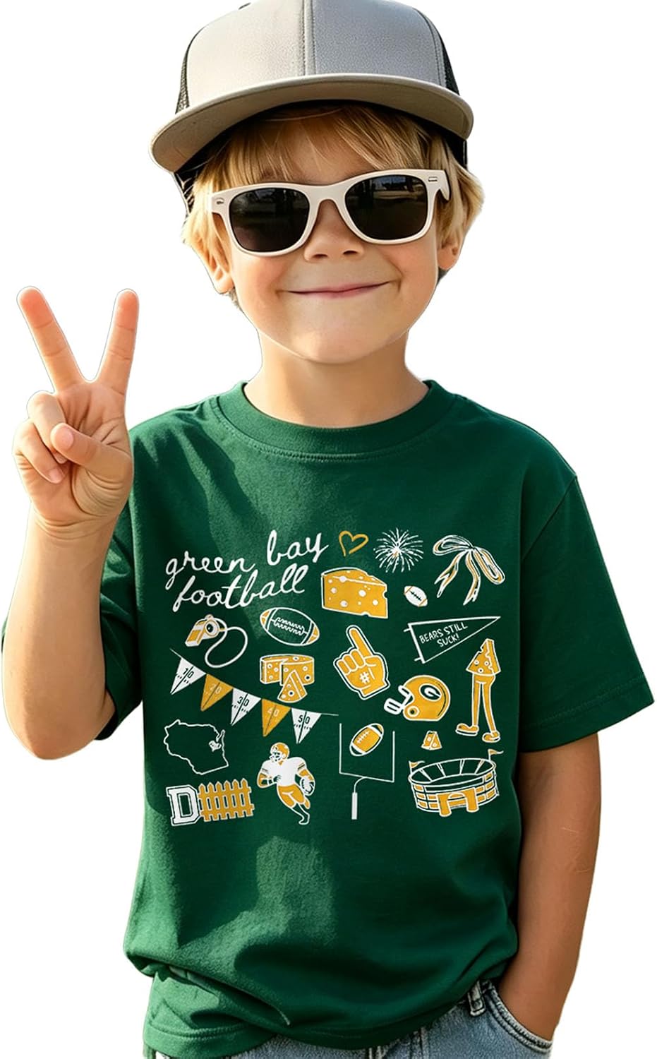 CM C&M WODRO Toddler Boy Girl Football Shirt Game Day T-Shirt Fans Tees