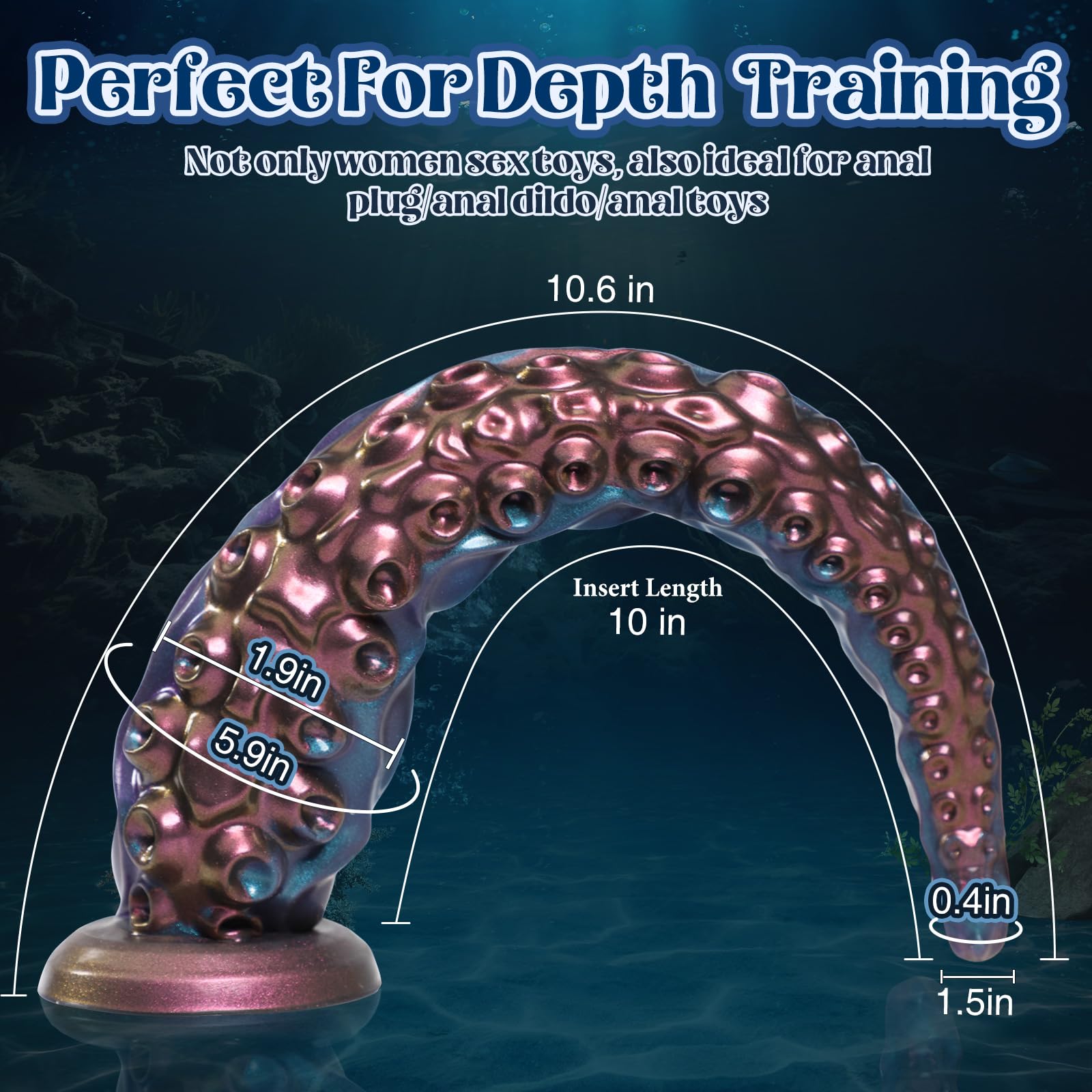 COKARAGE Anal Tentacle Dildo Adult Sex Toys - 10.6" Huge Monster Long Dildo Anal Plug for U & G-spot, Anal Toys with Strong Suction Cup, Fantasy Dildo Adult Sex Toys & Games for Men Women Couples