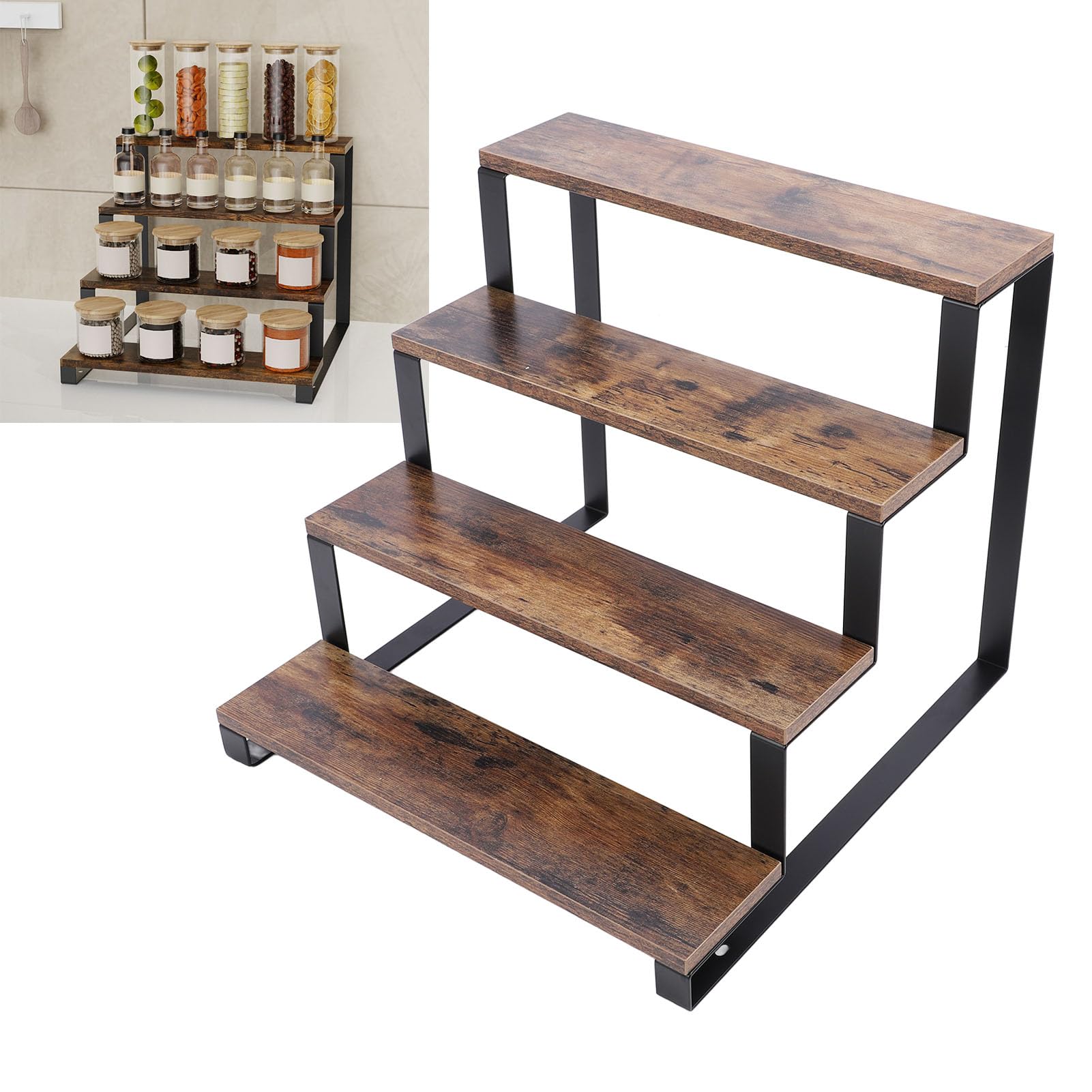 Amazon.com: Fockety Display Stand, Composite Wood Iron 4 Tier