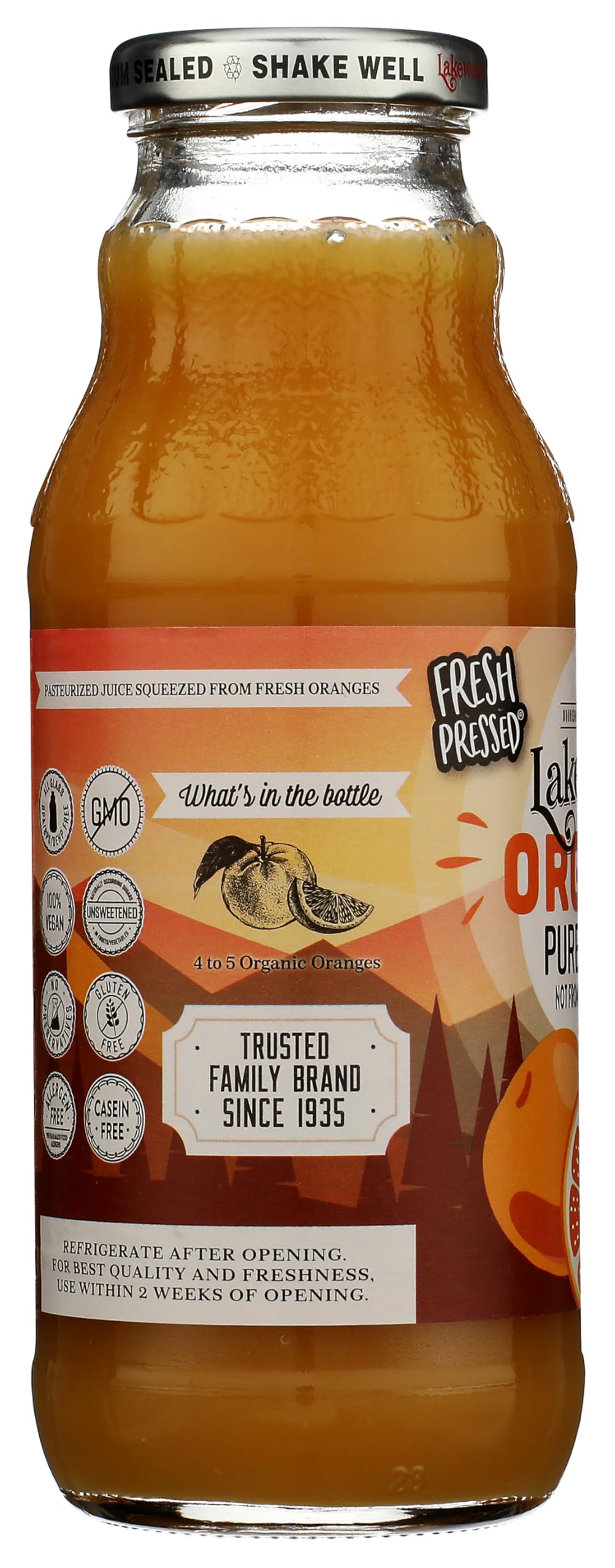 Amazon.com : LAKEWOOD Juice Orange ORG, 12.5 FO : Fruit Juices