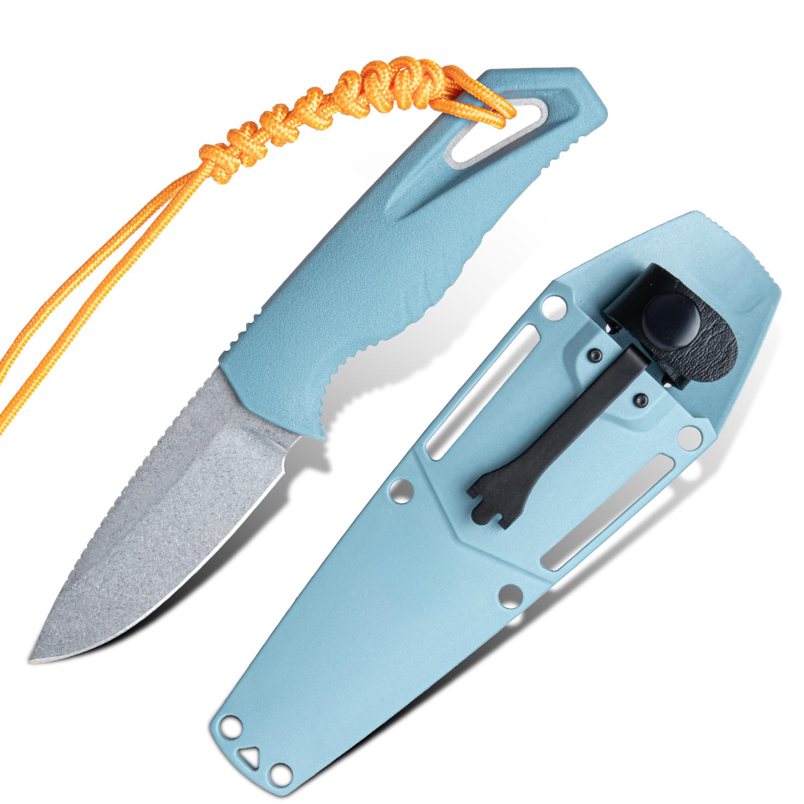 CeoNic Portable Fixed Blade Knife with Kydex Sheath, 2.6