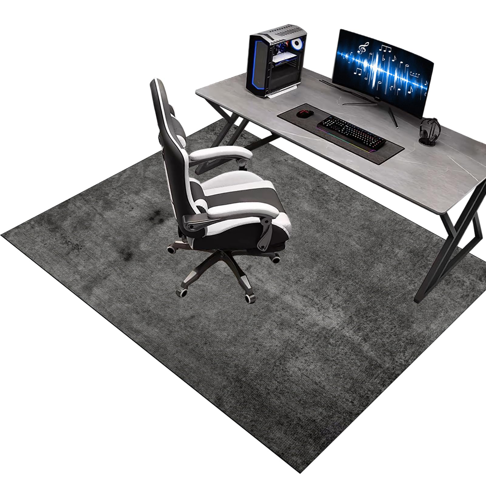Desk Chair Protector Carpet, Gaming Chair Mat for Carpet Floor, Office Chair Mat for Carpeted Floor, Non-slip Hardwood Floor Chair Mat, Floor Protector for Rolling Chairs, Chair Underlay 70 x 100 cm