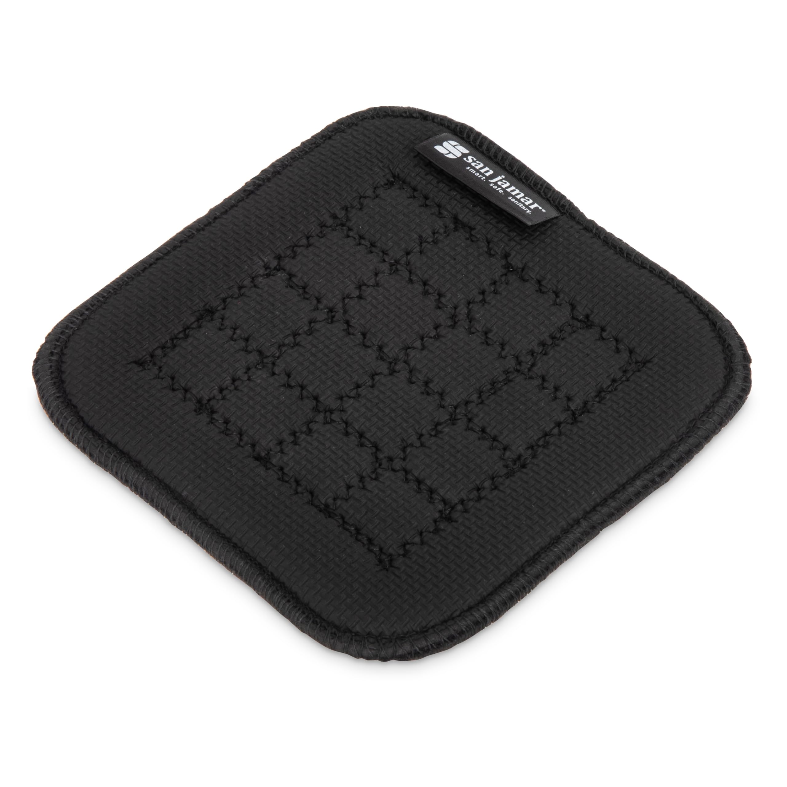 San Jamar Ultigrip Square Commercial Hot Pad Pan Holder by Carlisle FoodService Products – 5.5" x 5.5", Neoprene, Black, Model UHP55BK