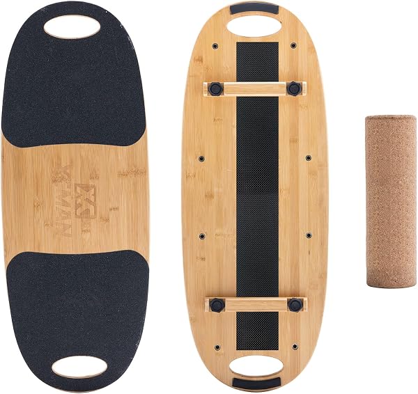 XCMAN Bamboo Balance Board Trainer con tappi regolabili