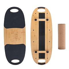 XCMAN Balance Board Surf Trainer with Adjustable Stoppers - 3 Different Distance Options Bamboo Balance Board for Surfing