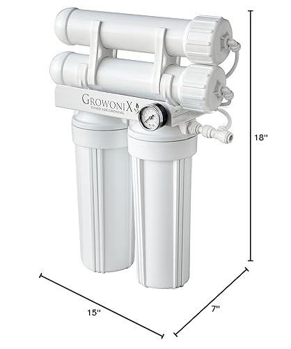 Miniatura 9 de GROWONIX EX400-KDF Sistema de ósmosis inversa de 400 galones por día, filtro de purificación de agua de flujo ultra alto para jardinería hidropónica