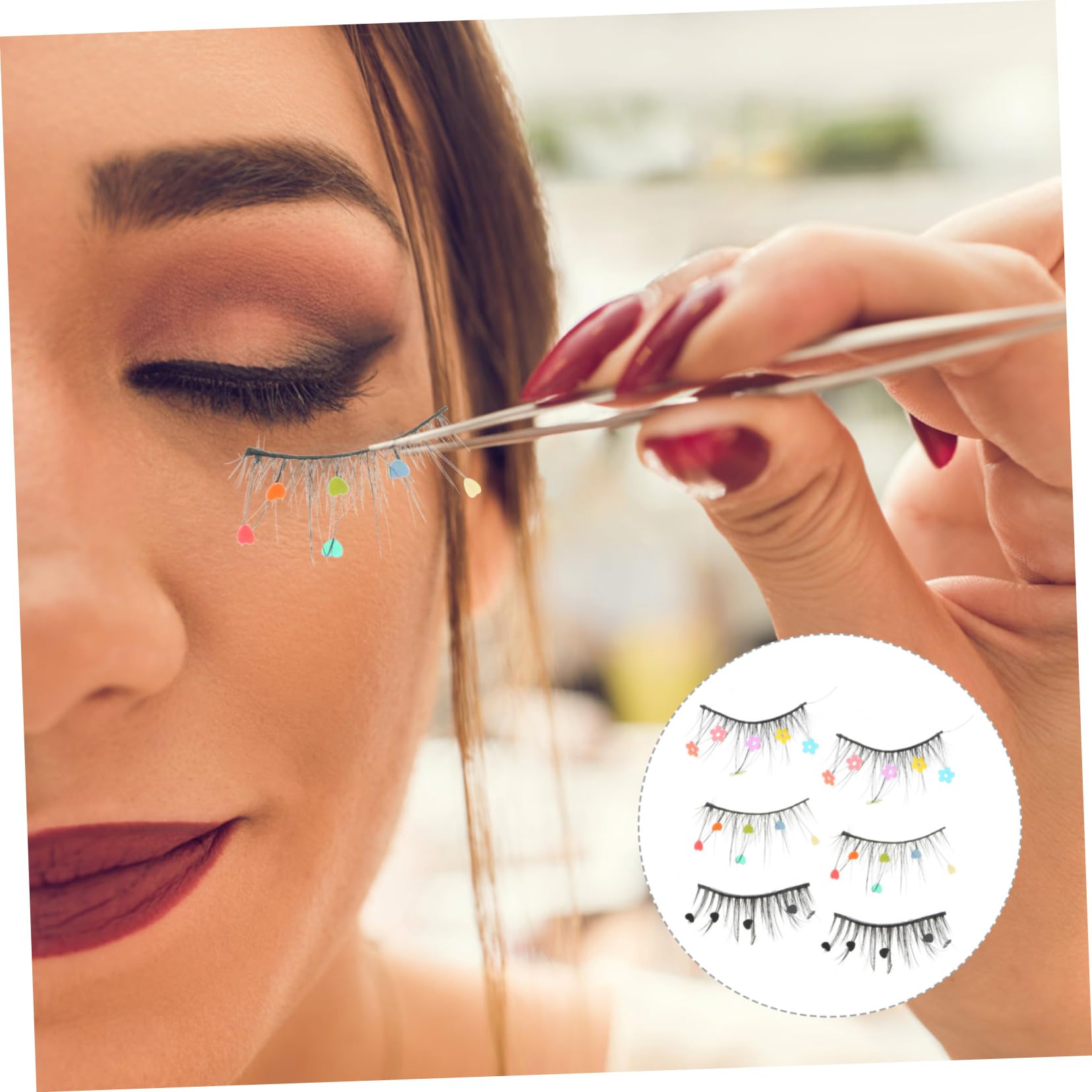 MAGICLULU 9 Paia Ciglia Finte Con Paillettes Ciglia Con Paillettes Per Ragazze Cosplay Ciglia Ciglia Colorate Ciglia Con Colore Breve Falso Ciglio Trucco Mancare Estendere Imitazione