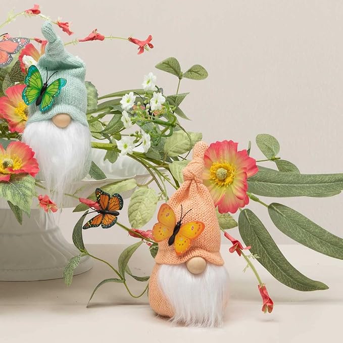 MeraVic Butterfly Gnome Peach and Green, Small, 6 Inches