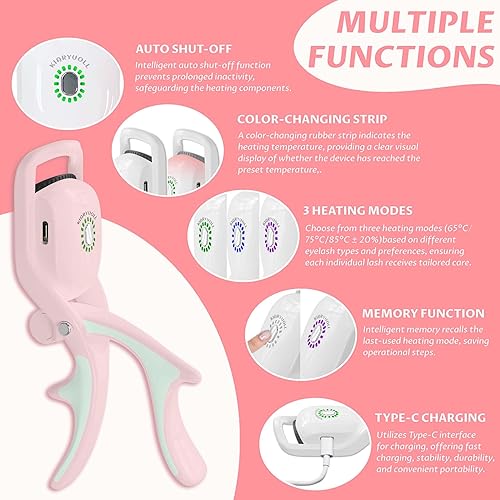Miniatura 10 de Kit de rizador de pestañas eléctrico con calefacción, terapia de pestañas calientes, herramientas profesionales para pestañas, levantador de