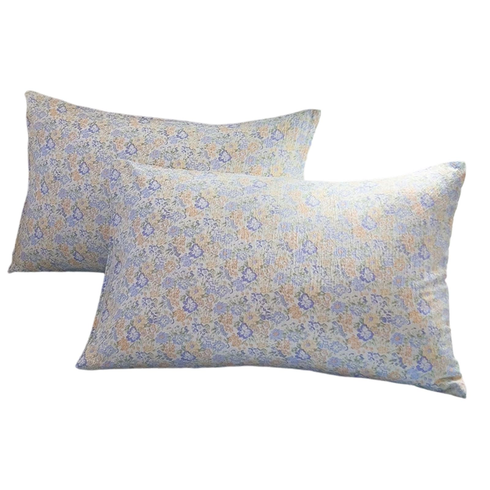 Nucelit Pillow Cover Pack of 2 Sturdy Machine Washable Polyester Double Gauze Pillowcase for Sensitive Skin Breath Pillow Cover