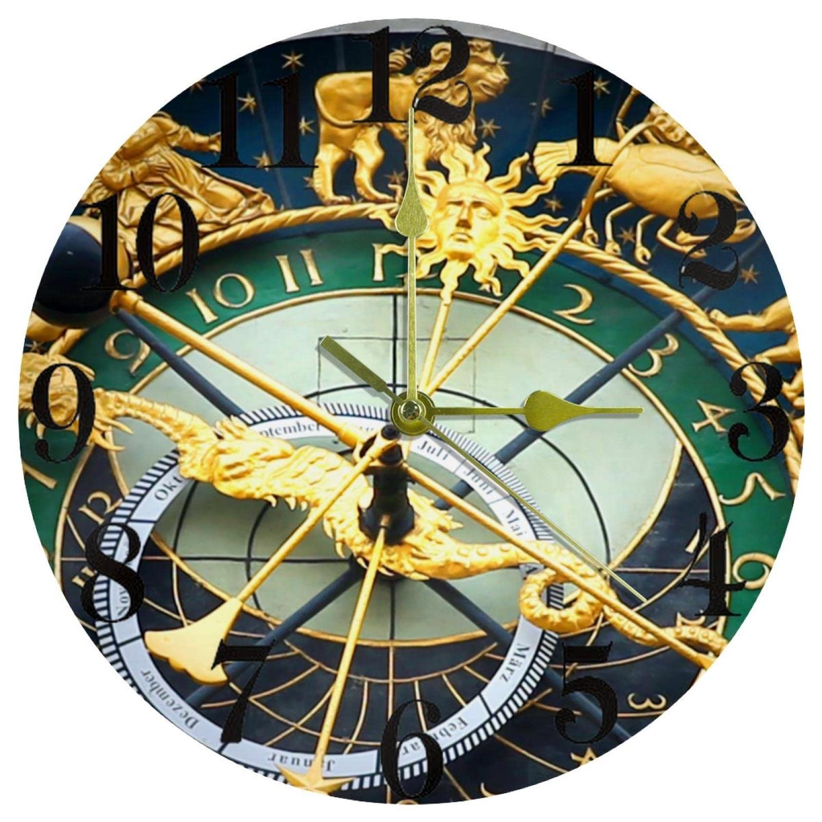 Horloge murale astronomique rétro de 25,4 cm avec mouvement à quartz silencieux