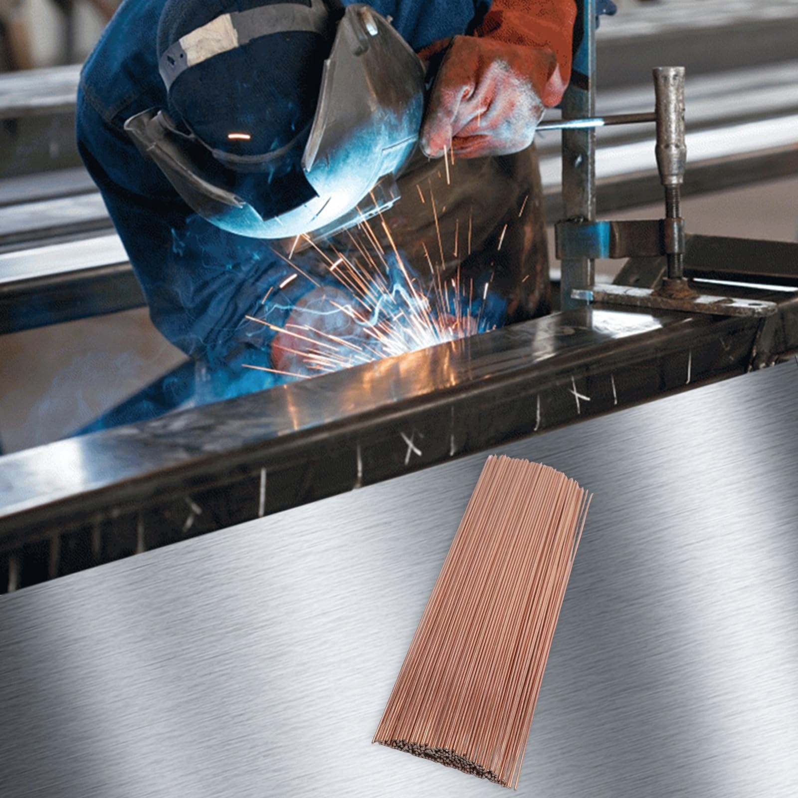 ER70S-6 TIG Saldatura Bacchette 1.6/2.0/2.5/3.2mm per acciaio al carbonio bassa lega, basso spruzzo ad alta plasticità filo rivestito di rame 1kg