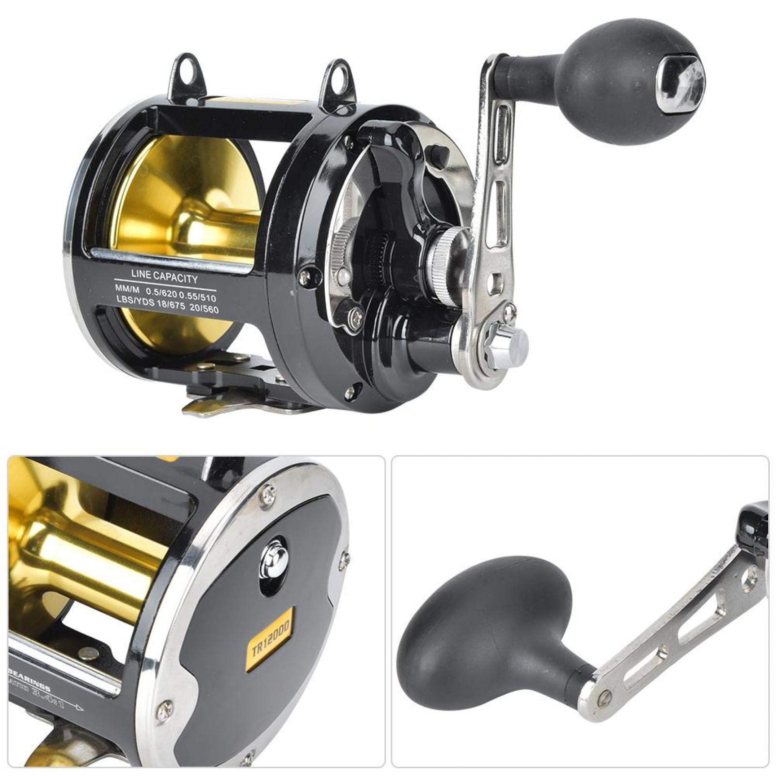 Carrete de línea de Pesca Aparejo de Carrete de Pesca de Arrastre de Metal con Placa de Hierro de Barco de Metal para anticorrosión Reforzada