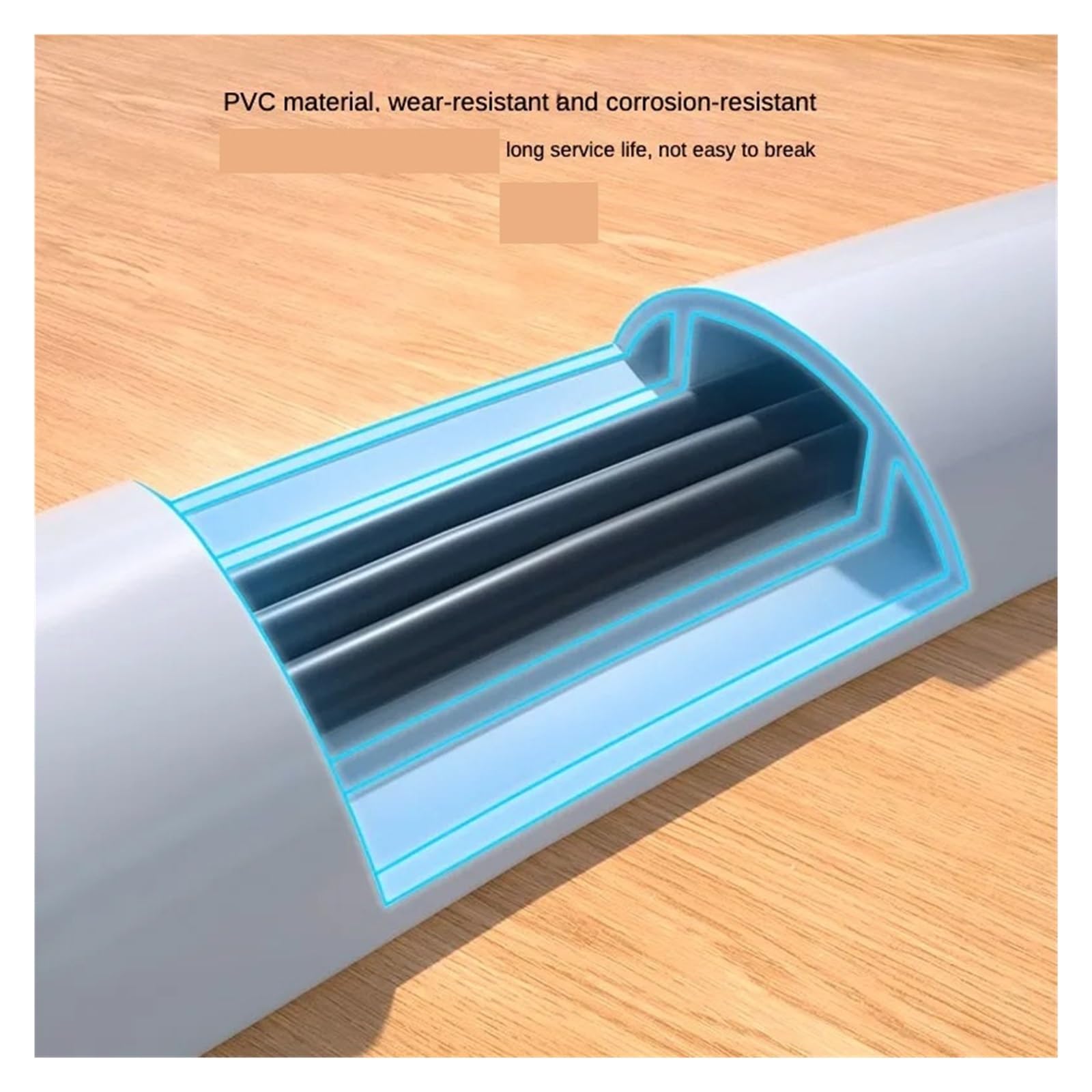 1 m weicher PVC-Schutz for den Boden, Kabelkanal, Kabelverdeck, Kabelversteck, Kanalwandkabel-Abdeckungshülse for Verstecken von TV-Kabeln an der Wandhalterung für das Heimbüro(D40 Brown)