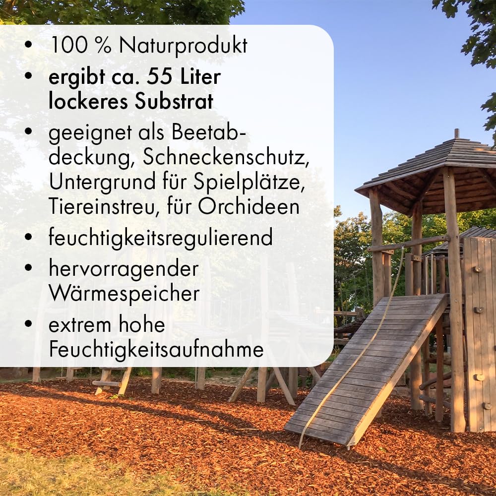 Terra Discount Kokos-Mulchchips, 5 kg Block, 100% Naturprodukt aus Kokosfaser, Mulch & Pflanzsubstrat für Garten, Hochbeet, Orchideen & Zimmerpflanzen, Alternative zu Pinie (1)