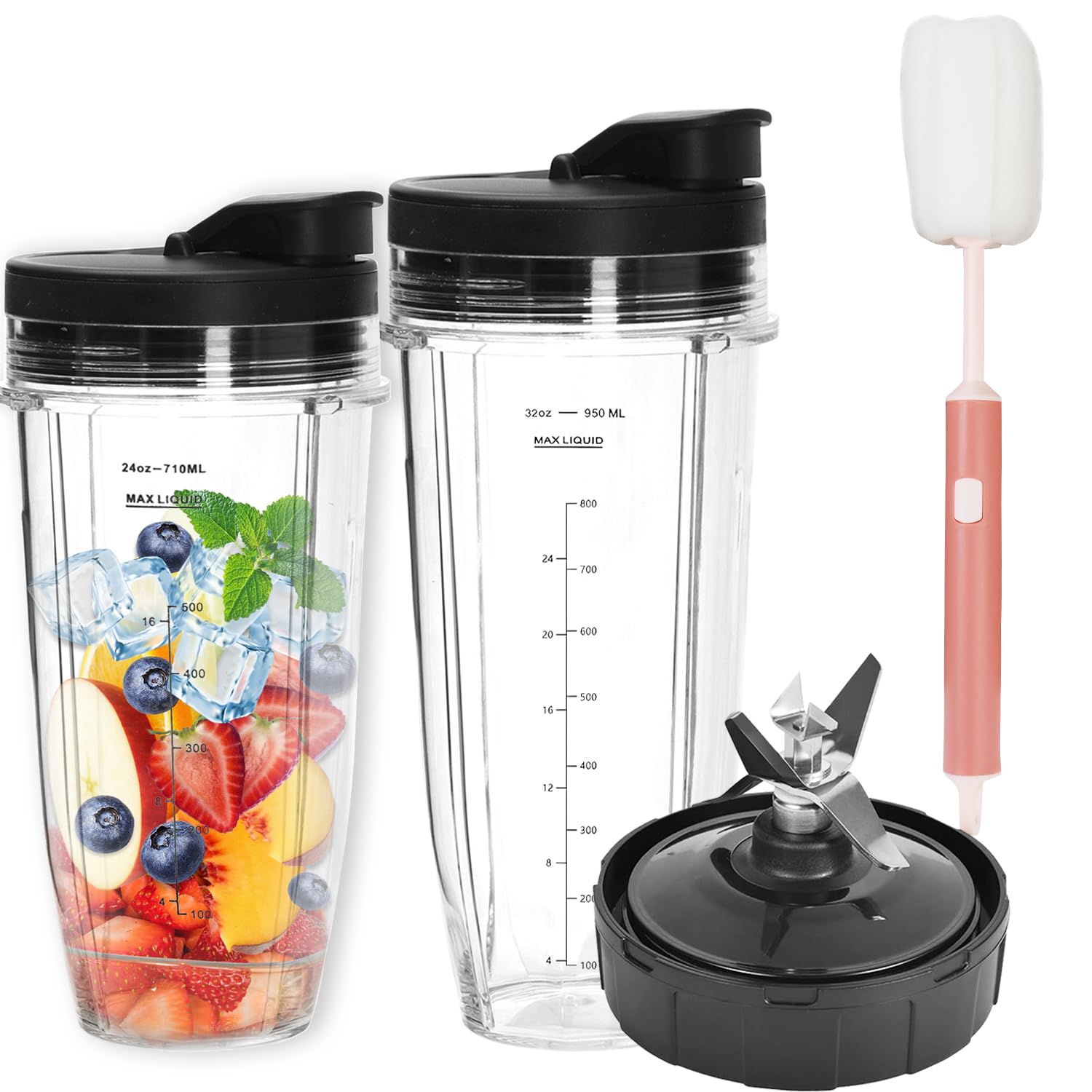 Ninja ブレンダー 4.2カップ Amazon.com: 2025 Upgrade 32+24oz Ninja Blender Cups Replacement