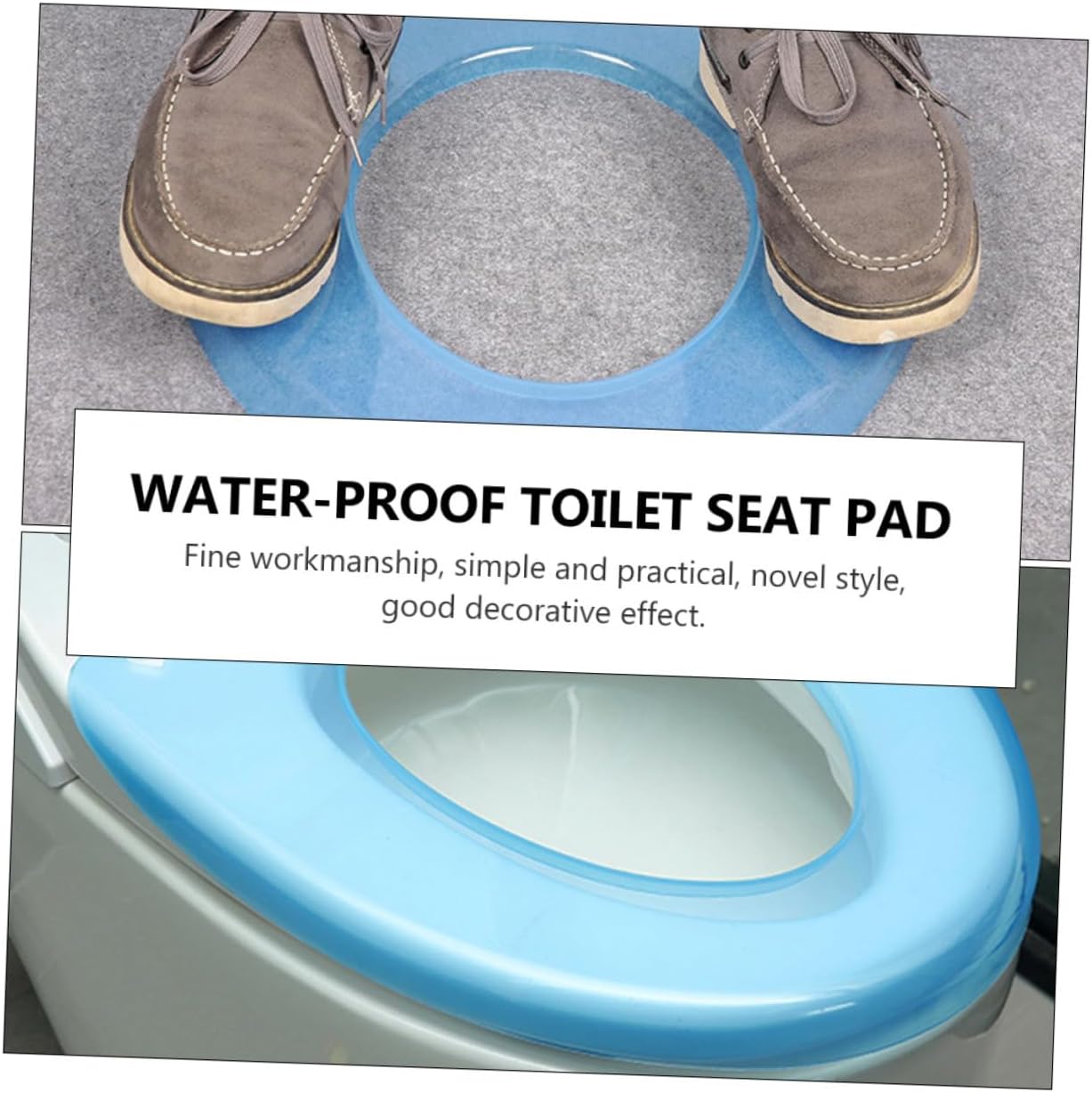VILLCASE Waterproof Toilet Seat Mat 16.14X14.96 Inch Reusable Bathroom Accessory Cushion Pad for Hygiene Comfort and Easy Cleaning