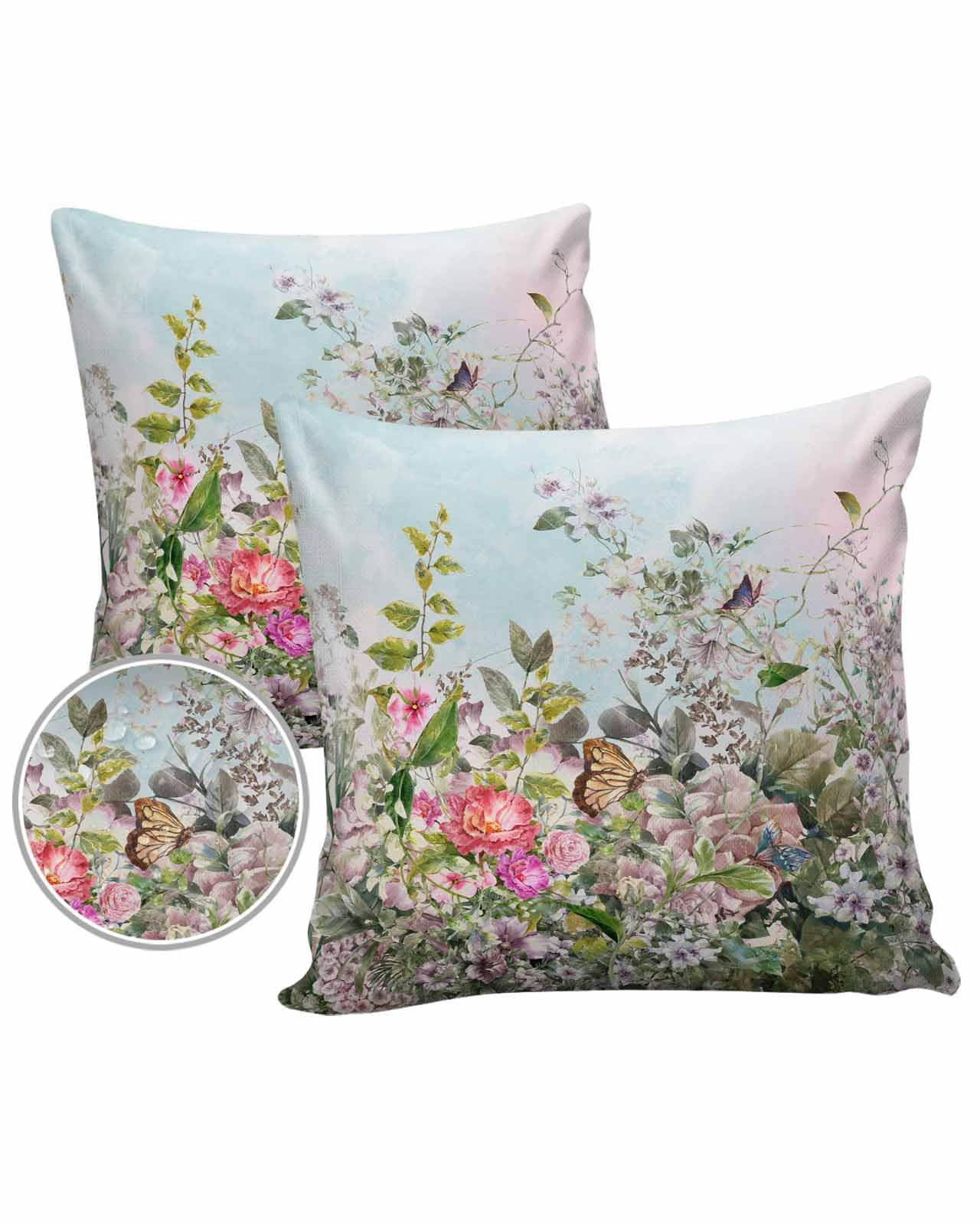 LEOKOTI Vintage Spring Floral Outdoor Pillow Covers 20