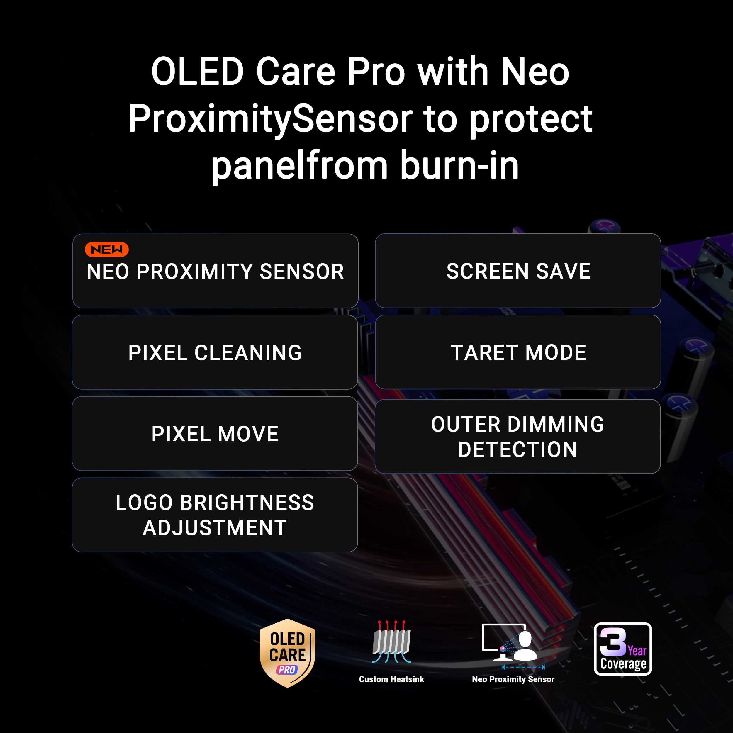 ASUS ROG Strix OLED 27” 1440P Gaming Monitor (XG27AQWMG) ― QHD, TrueBlack Glossy Tandem OLED, 280Hz, 0.03ms, Neo Proximity Sensor, DisplayHDR True Black 500, 99% DCI-P3, DisplayWidget, 3yr Warranty — view 5