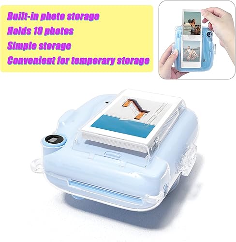 Miniatura 4 de Kit de funda transparente Mini 11 para cámara instantánea Fujifilm Instax Mini 11 con soporte para fotos de bolsillo para película, calcomanías