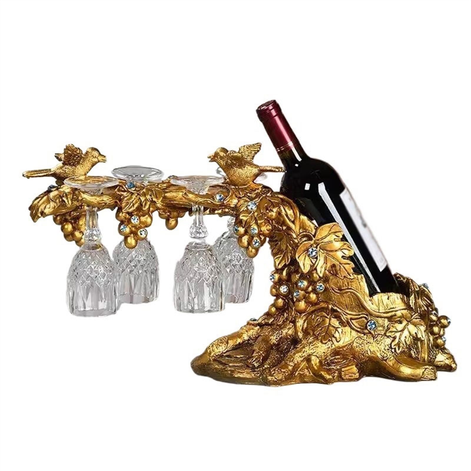 Uchwyt na wino Ozdoby na stojaki wino Salon Wejście do domu Kuchnia(Gold)