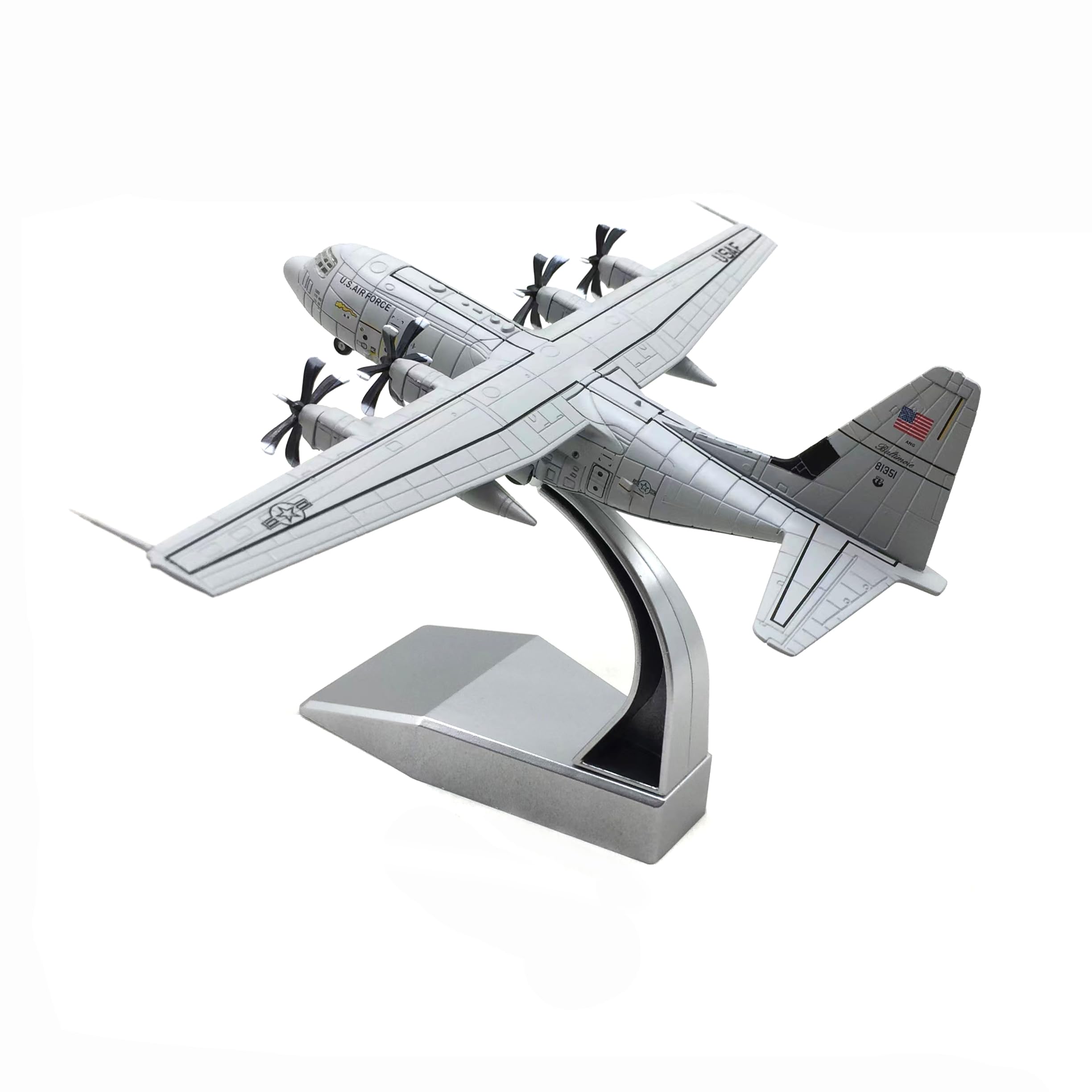 Enatuhter 1/200 US Air Force C-130J Model Super Hercules Transport Aircraft Model Fighter Jet Model Plane Diecast Military Airplanes Model for Adults