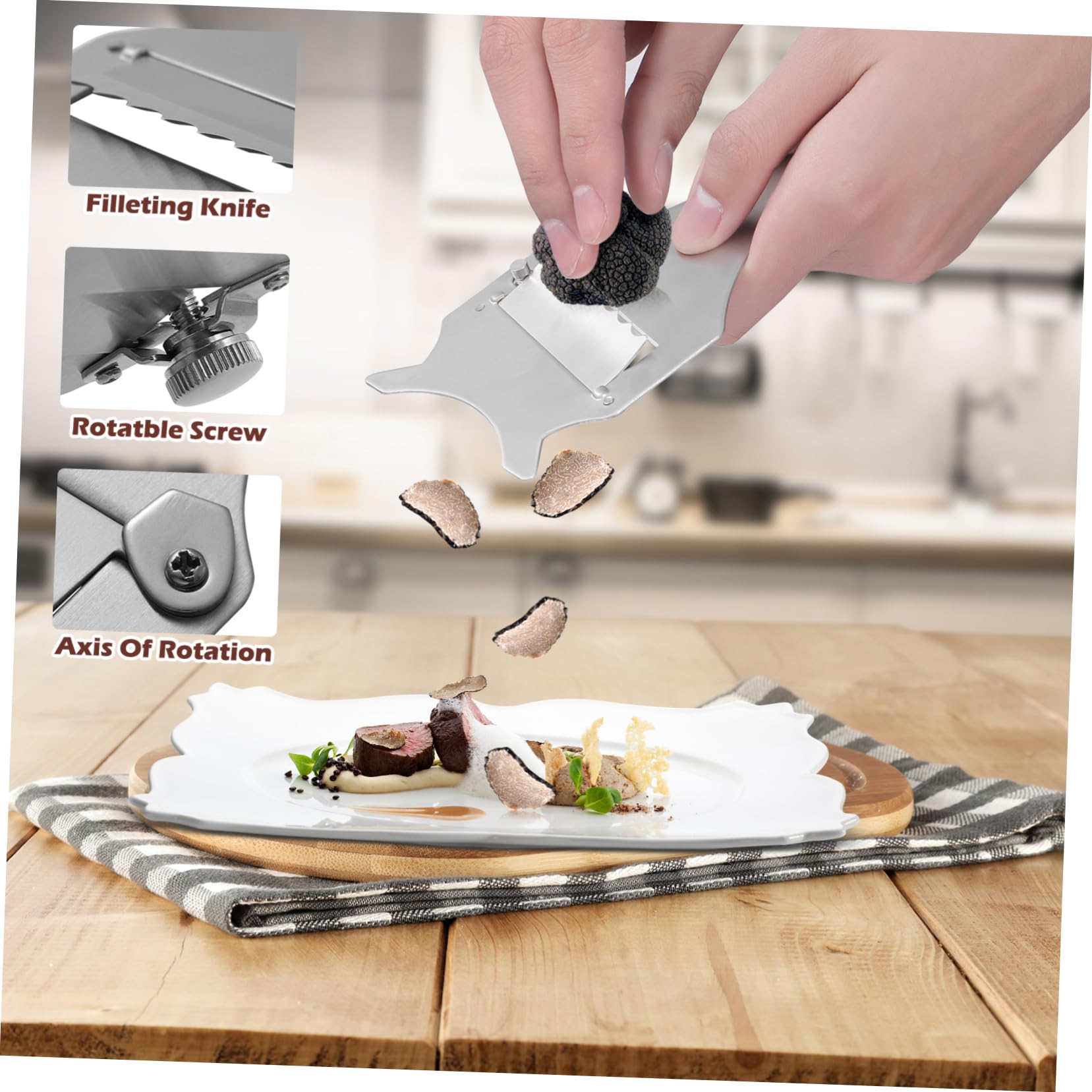 Amosfun Pelapatate in Acciaio Inossidabile Resistente Antiruggine, Pelapatate Manuale Compatto Foro Salvaspazio, Utensile da Cucina per Casalinghe e Chef Professionisti