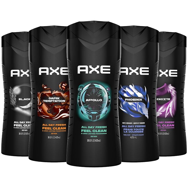 Conjunto AXE de sabonetes líquidos 3 em 1 para rosto, corpo e cabelo com 6 unidades de 250 mL