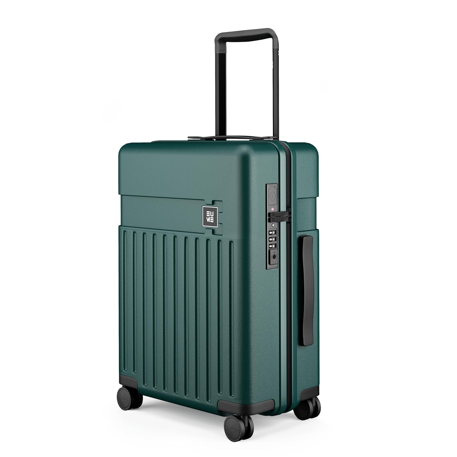 EUME Classic Cabin 55 Cm Trolley Bag Small Size for Travel, Forest Green| Polycarbonate (PC) 8 Hinomoto Wheels Suitcase | Small Trolley Bag for Luggage