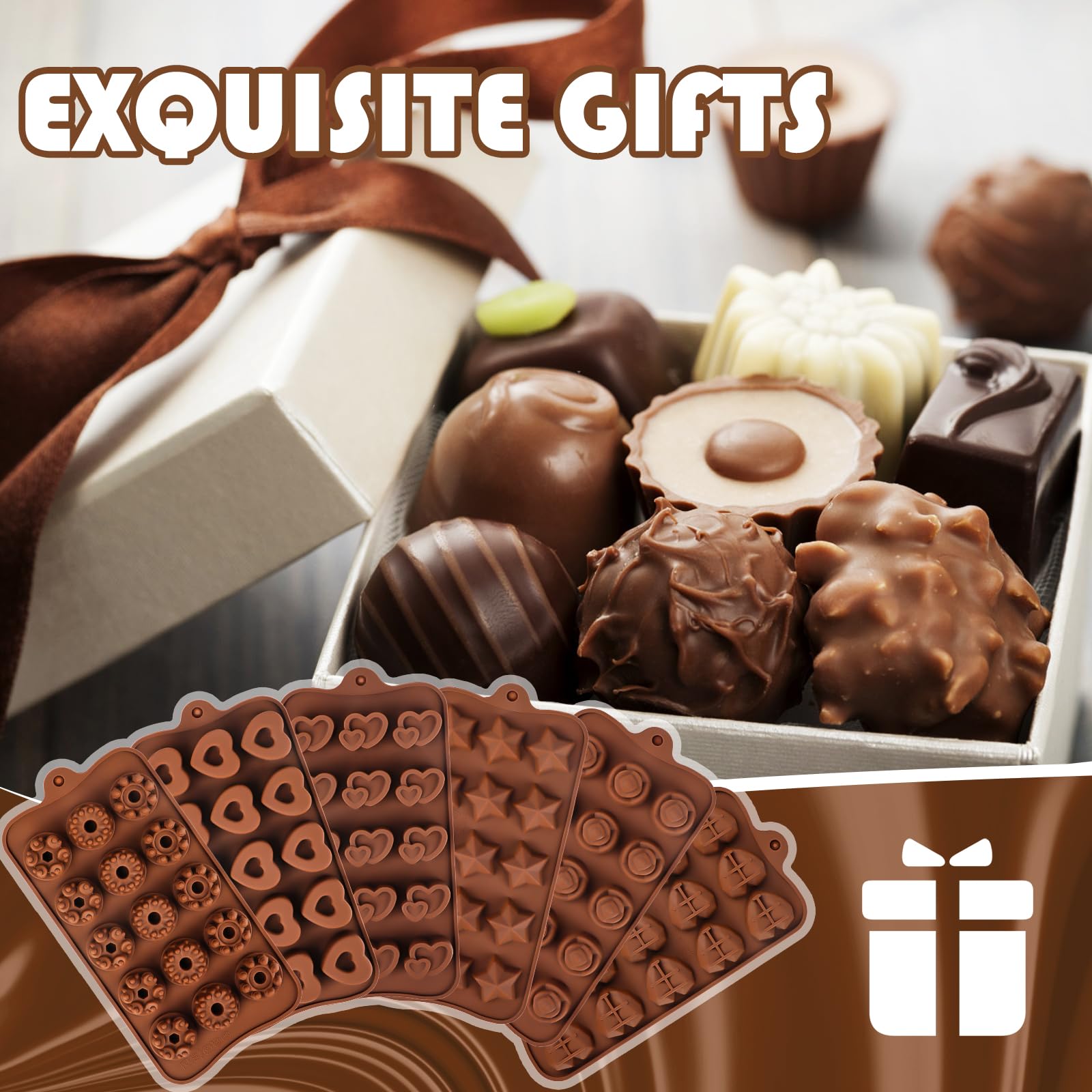 Stampini Silicone Per Cioccolato - 3 Forme Diverse + Raschietto, Ideale Per Dolci Fatti In Casa - Foto 6