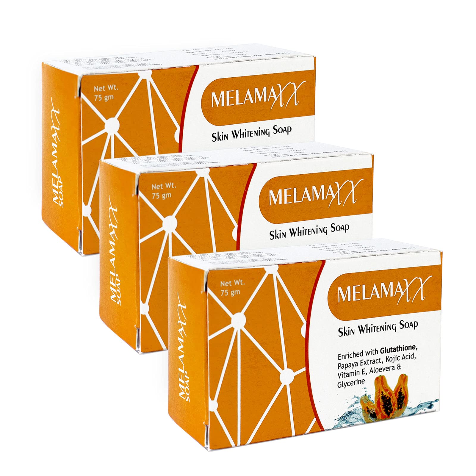 Melamaxx Skin Lightning Soap With Kojic Acid, Glutathione & Vitamin C -75 g(pack of 3)