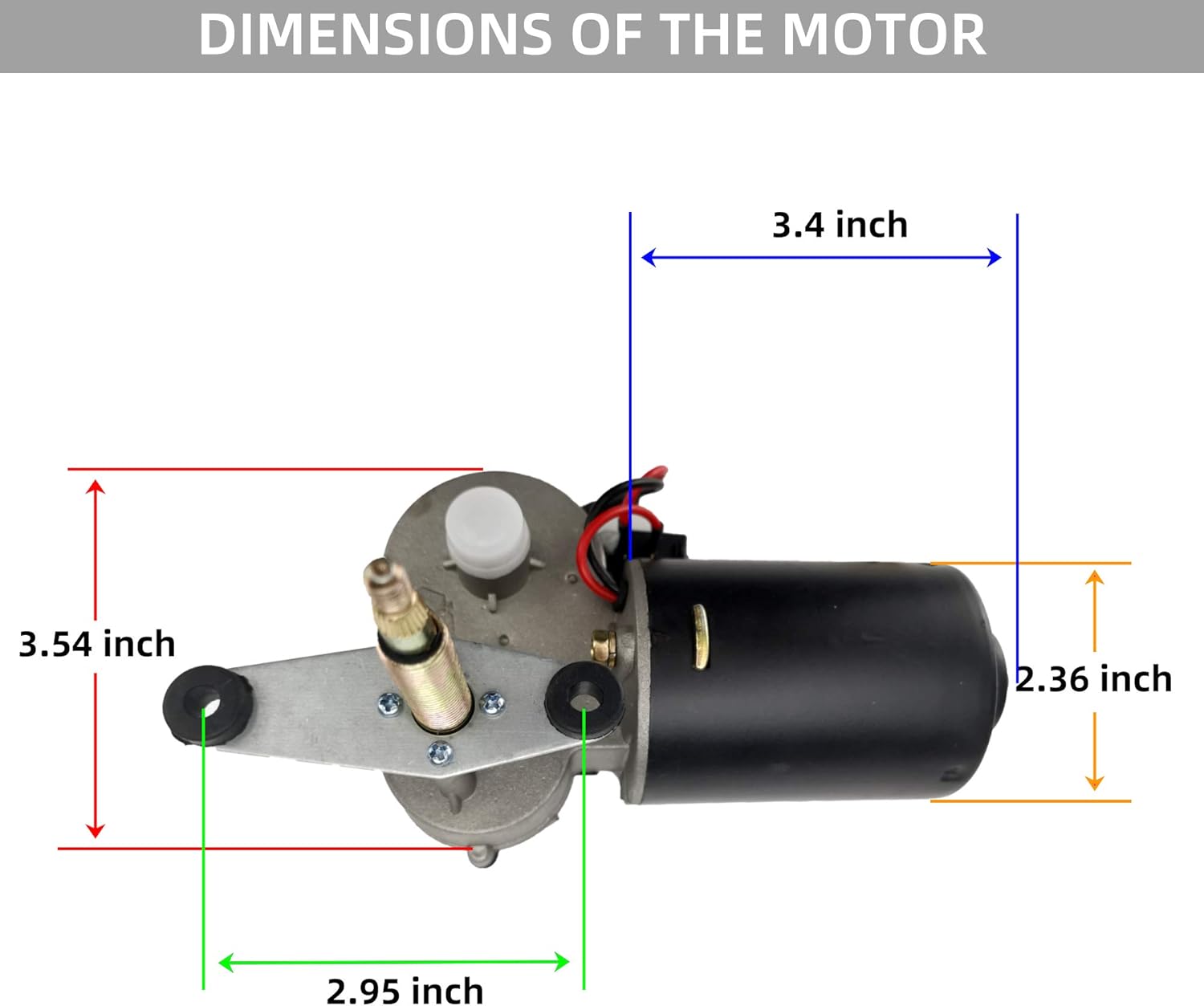 Electric UTV Windshield Wiper Kit, 12V Electric Motor, Universal Power Wiper Kit (90° Wipe Sweep) with Washer Pump Kit for Polaris Ranger RZR 800/900/1000, Can Am Commander, Honda Pioneer, Kawasaki