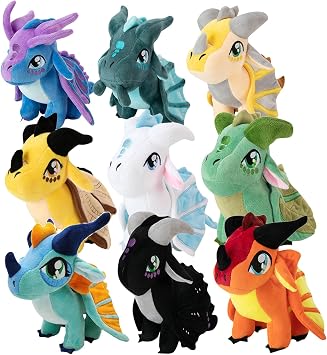 2PCS Soft Plush Wings Dragon Figures Stuffed Animals Toy Doll, Pterosaur Flying Dragon Plushie Toys Best Birthday Christmas Anniversary Fiesta Party Festival Gifts for Adults Kids Baby Random Color