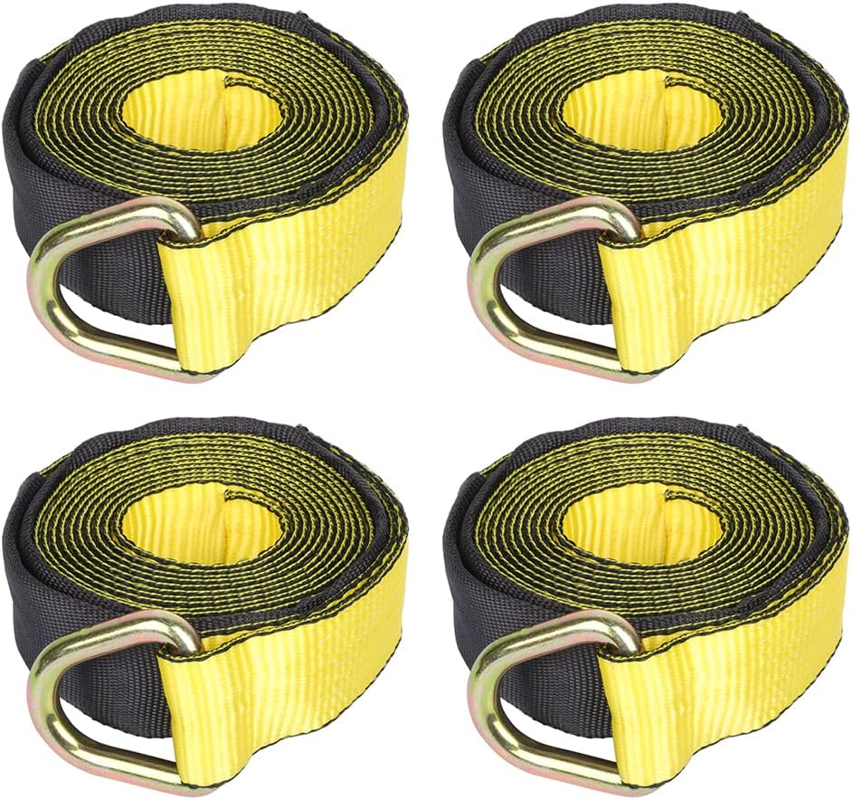 SCITOO 4X 12 Lasso Straps Wrecker Truck Car Hauler Tow Dolly Tire Wheel Tie Down Strap