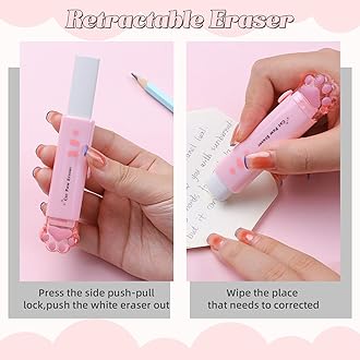8 Pcs Cute Cat Paw Stationery Set Kawaii School Supplies Including Pencil Sharpener Retractable Eraser Correction Tape Sticky Notes Ruler Mini Scissors Utility Knife for Cat Lovers Students (Pink)
