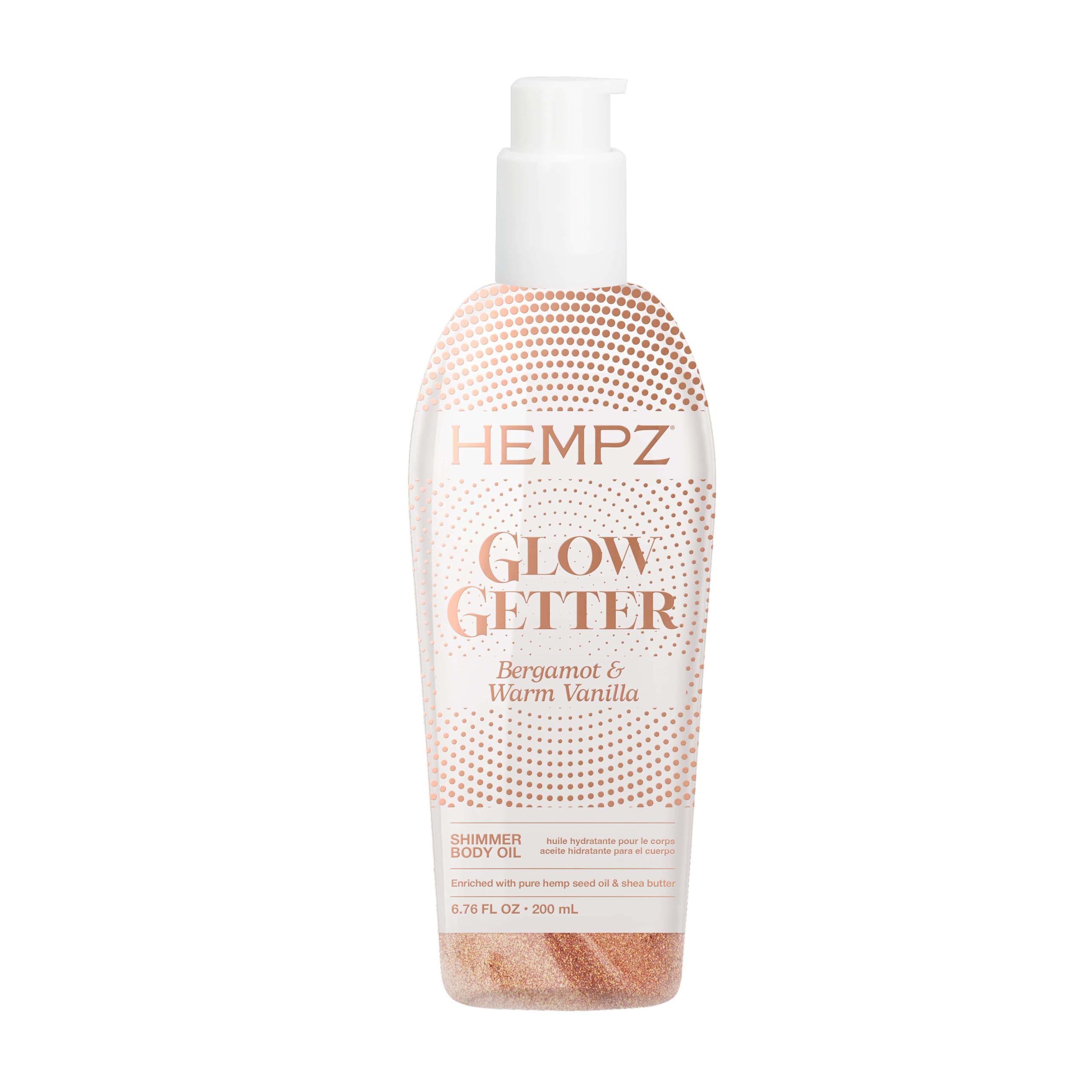 Hempz Glow Getter, Hydrating Body Oil with Shimmer 6.76 oz.