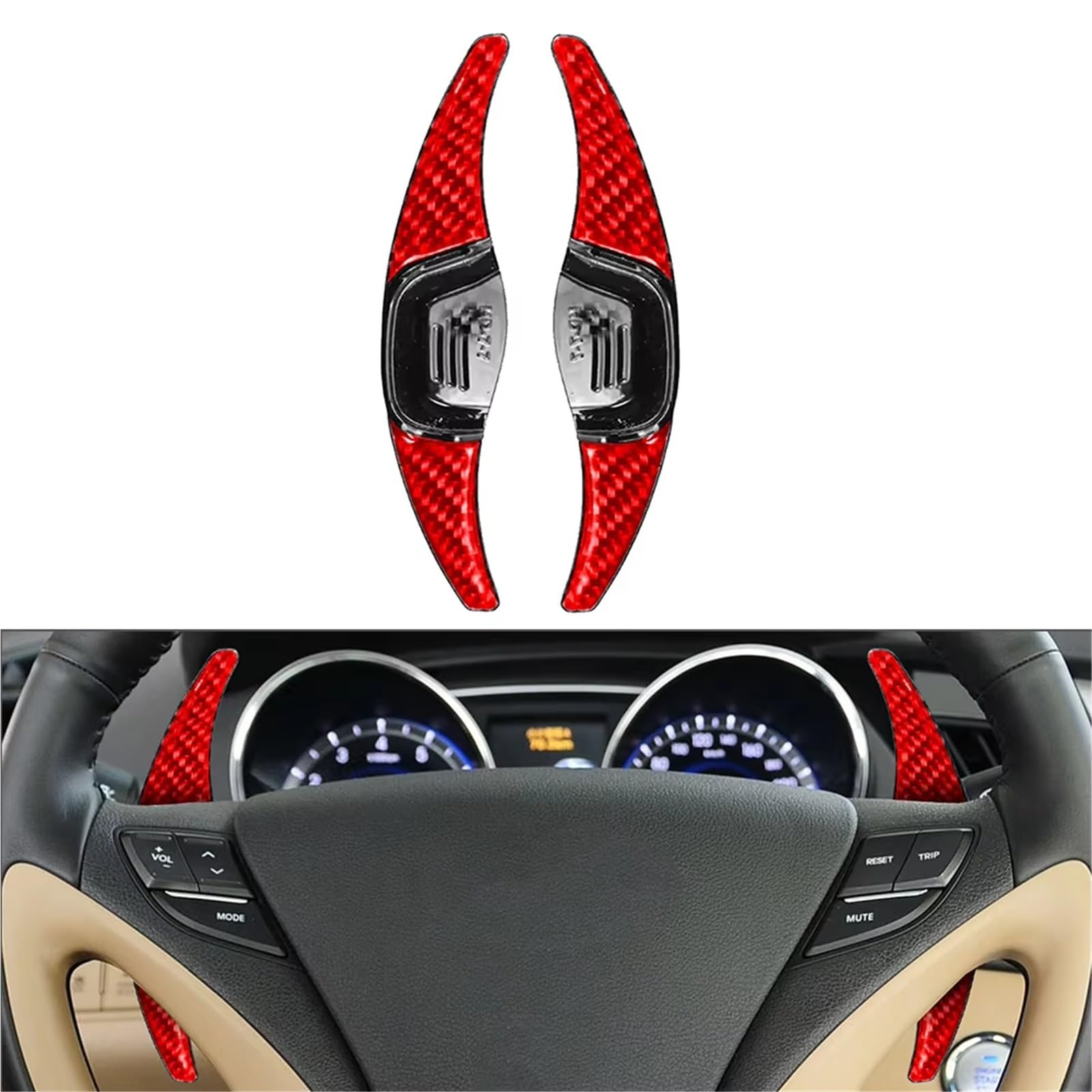 Selettore cambio Compatibile Con Hyundai Per Sonata 2010 2011 2012 2013 2014 2015 Auto In Fibra Di Carbonio Volante Del Cambio Paddle Extension Shifter