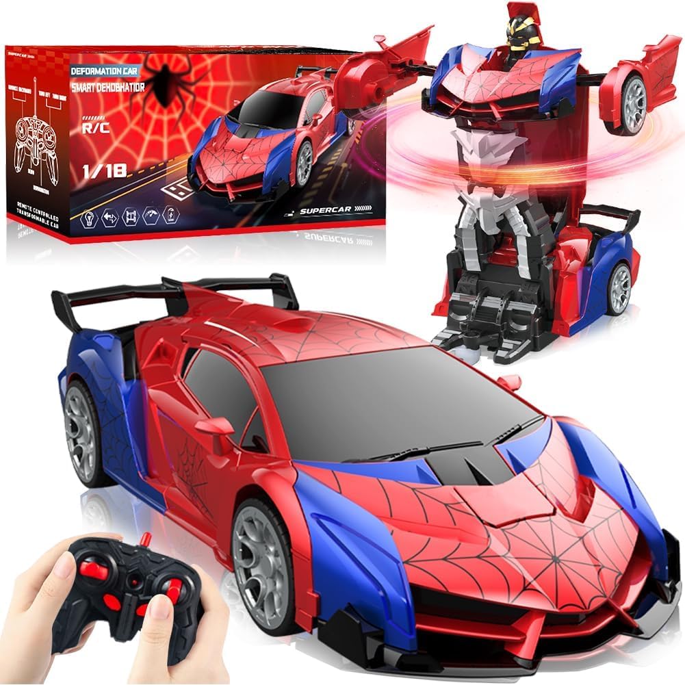 HATFRYF Transforming Remote Control Car, Transformable Robot RC Car Toy, RC Race Drift Cars, 360° Rotating, Kids Model Toy