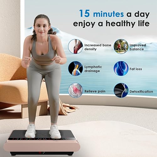 Vista 2 de Máquina de ejercicios con placa de vibración, plataforma de vibración de entrenamiento de cuerpo entero, máquina de drenaje linfático para pérdida