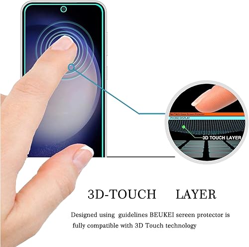 Miniatura 2 de (4 unidades) Compatible con Samsung Galaxy S23 FE 5G / Galaxy S23 FE (solo modelo FE), protector de pantalla de vidrio templado, sensible al tacto,