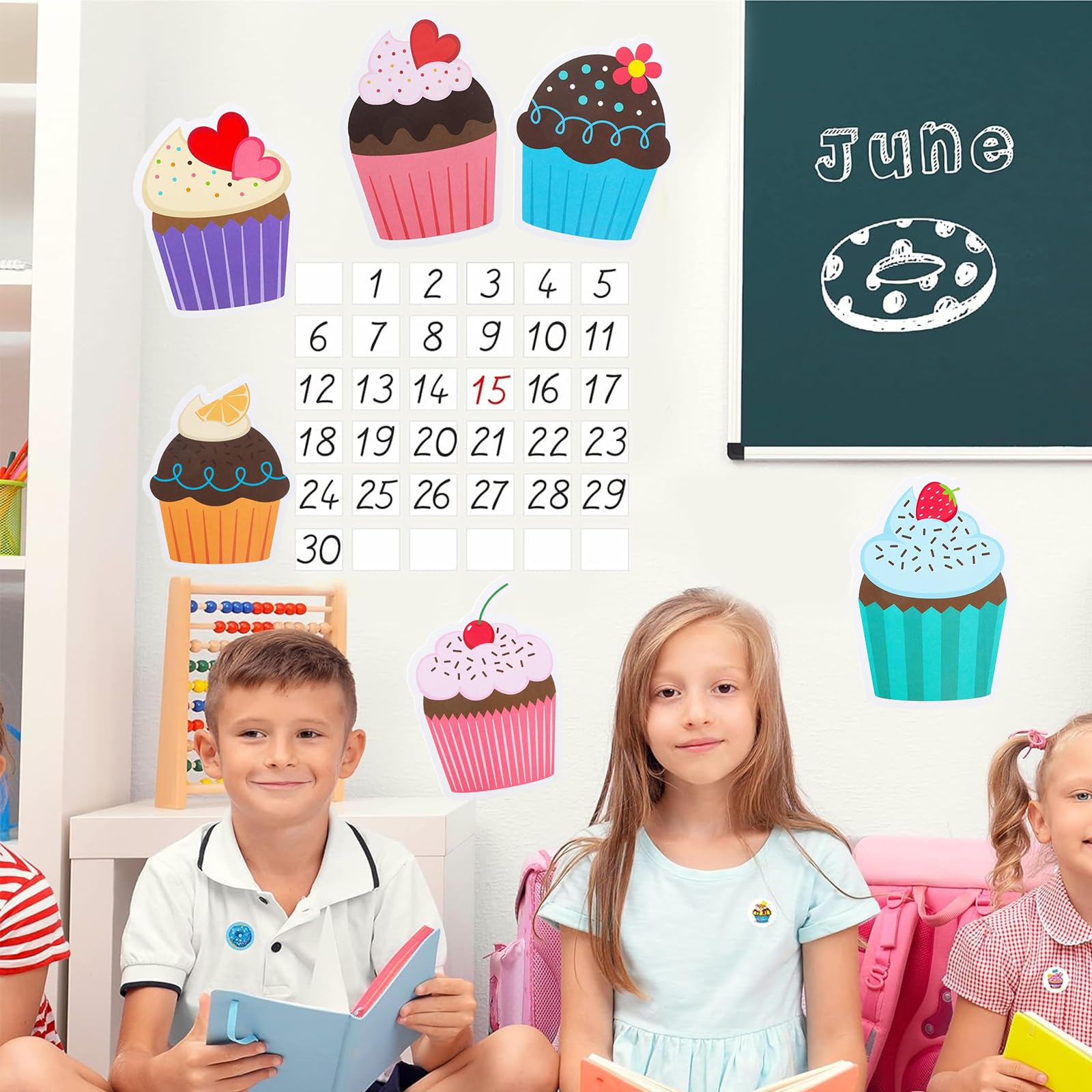 60 Adesivi Decorativi Torte | Per Cupcake E Pareti | 6 Design Colorati | Cartone Spesso