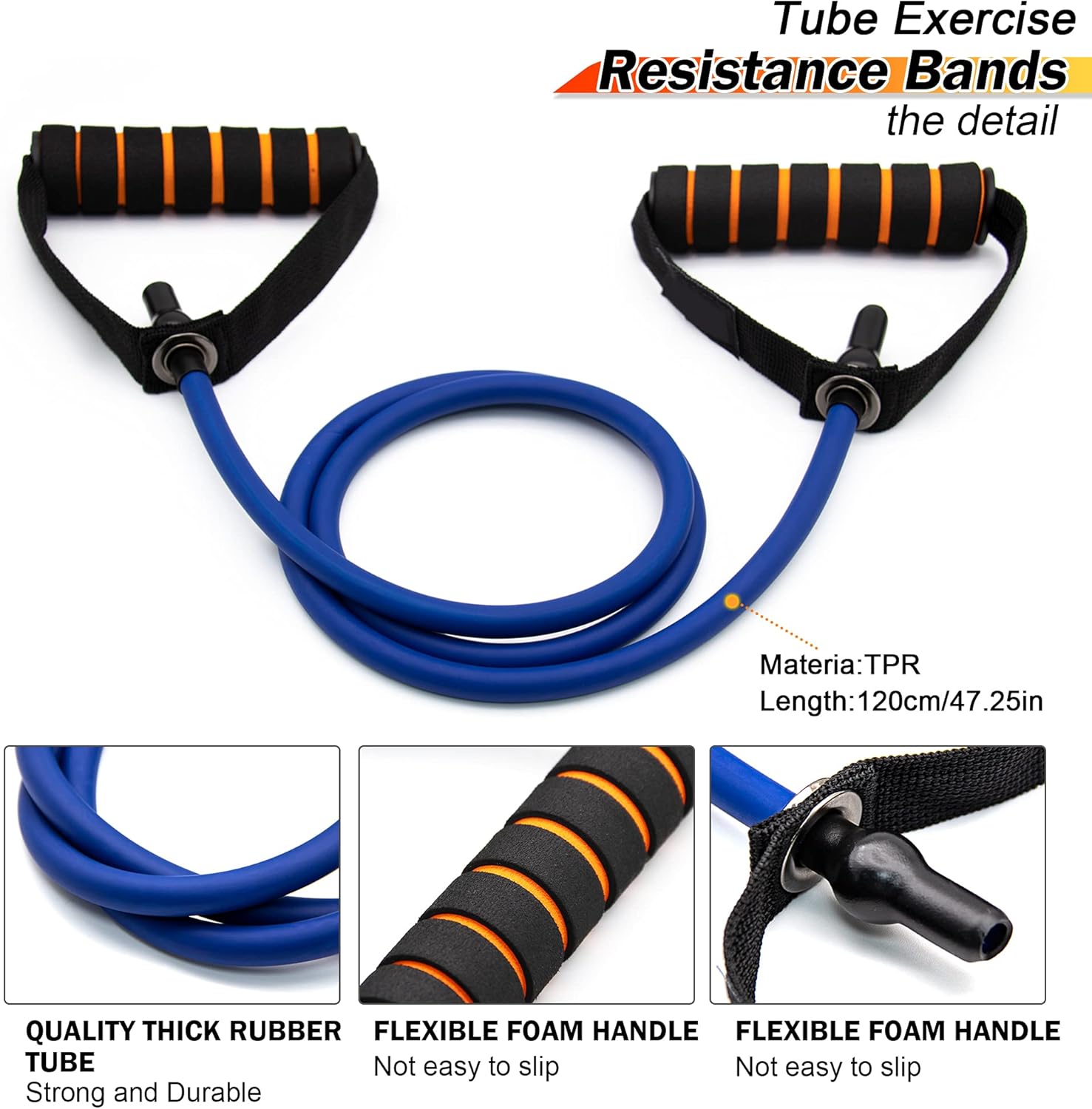 Exercise Resistance Bands with Handles, Comfortable and Non-Slip Handles with Door Anchor and Storage Bag, Professional Workout Bands for Physical Therapy, Strength Training (red) : Sports & Outdoors