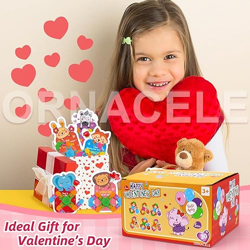 Miniatura 3 de 32 tarjetas de intercambio para el día de San Valentín para niños  Wacky Tracks Fidget Spinner con tarjetas de felicitación del día de San Valentín