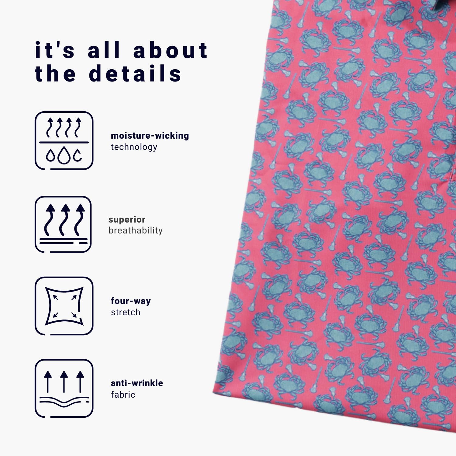 ChalkTalkSPORTS Lacrosse Short Sleeve Polo Shirt - Lacrosse Performance Sport Polo - Bayside - Adult Small