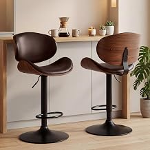 Bar Stools Set of 2, Adjustable Height 24-33 Swivel Bar Chairs
