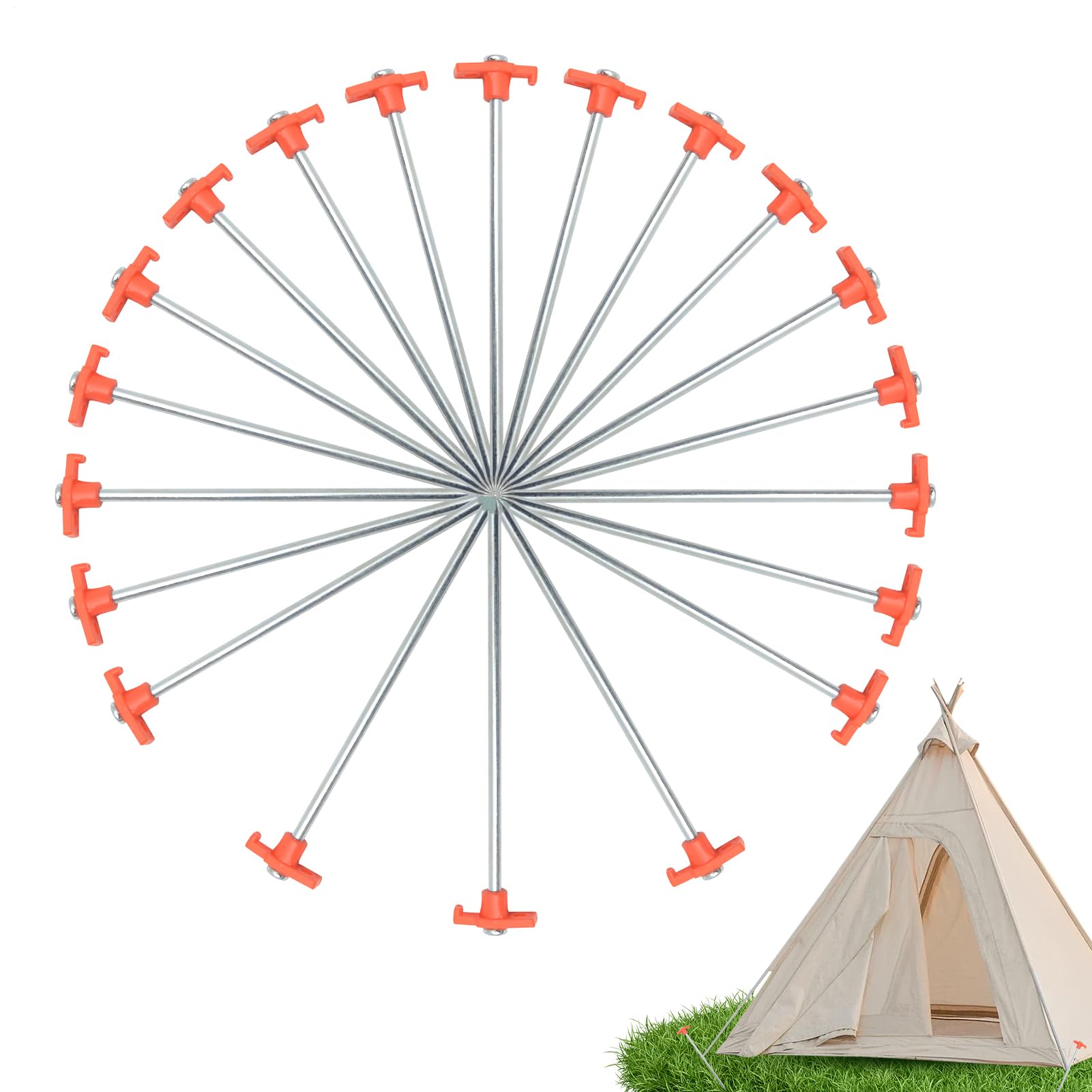 Piquets de camping métalliques pour tente de randonnée et montage de toile de store de jardin